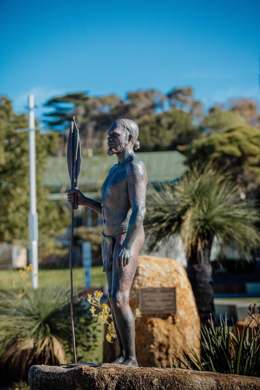 Photo of Mokare statue located in the Alison Hartman Gardens