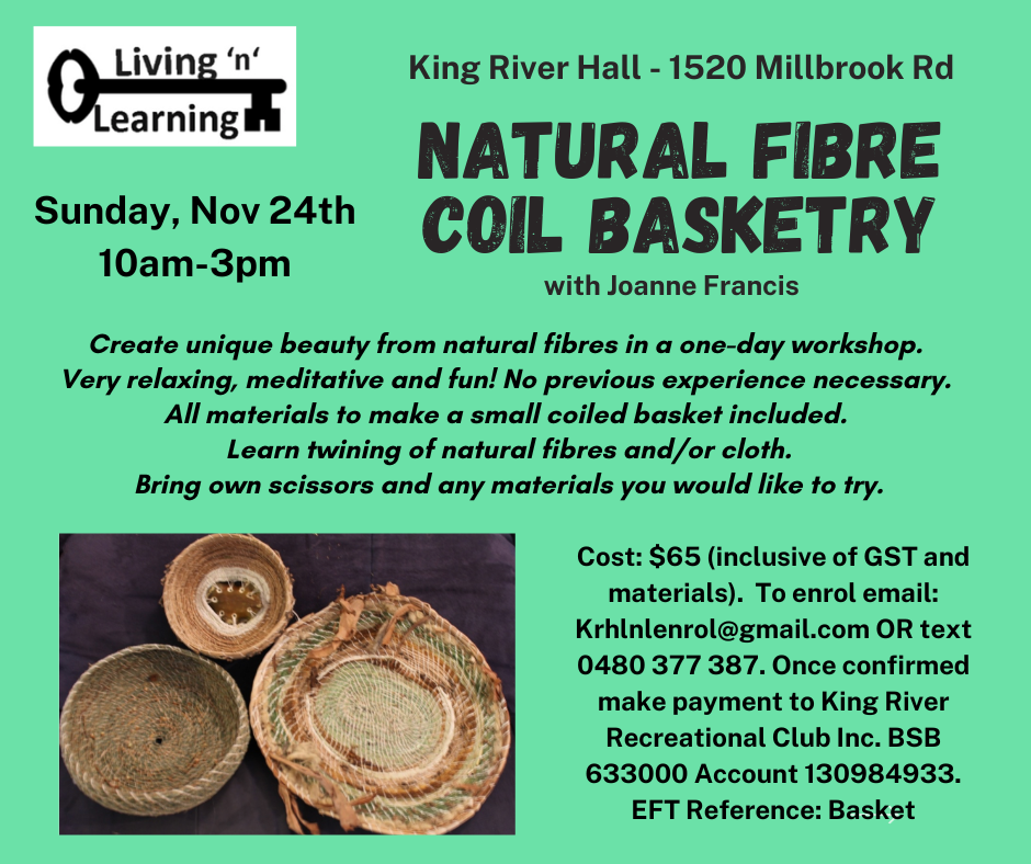 Natural Fibre Coil Basketry Workshop